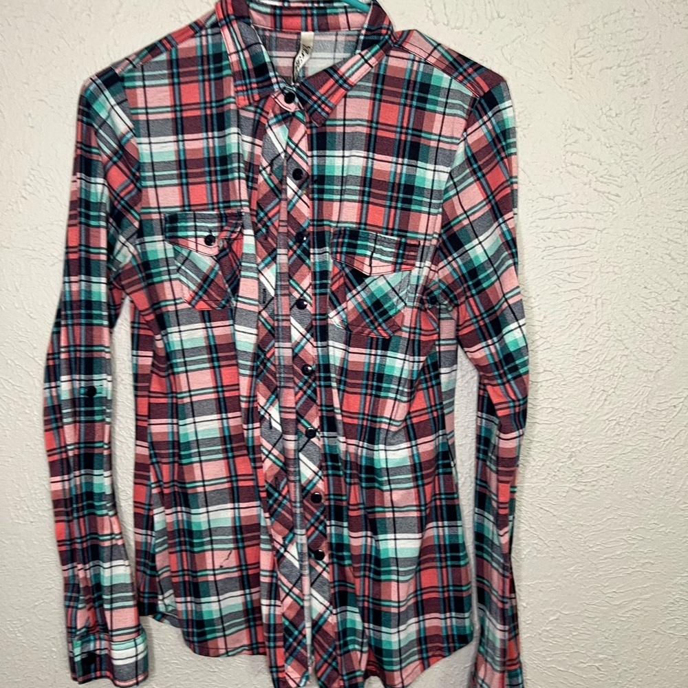 Plaid Button-Up Shirt
